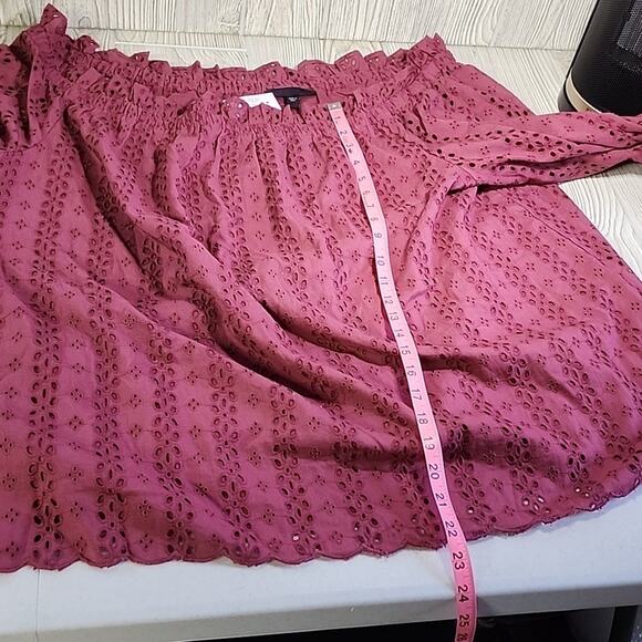 Lane Bryant Off The Shoulder Eyelet Long Sleeve Top Womens Plus Size 22/24 NWT - Picture 6 of 9